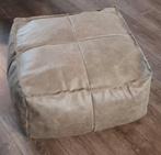Lederen handgemaakte poef NIEUW, Ophalen, Nieuw, Leer, 50 tot 75 cm