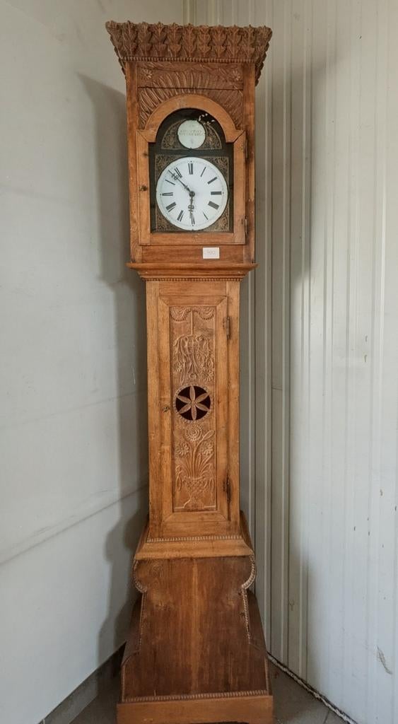 Antieke Friese Staartklok | Eikenhout | Handgesneden, Antiek en Kunst, Ophalen