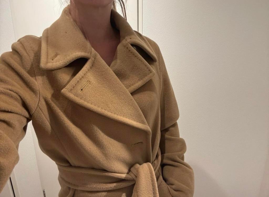 Max Mara wollen camel mantel, Maat 38/40 (M), Beige, Max Mara, Ophalen of Verzenden