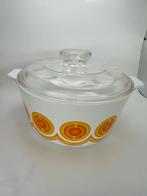 Vintage Pyrofam Electro Ovenschaal met Deksel - Oranje Desig, Ophalen of Verzenden, Gebruikt, Glas, Overige typen