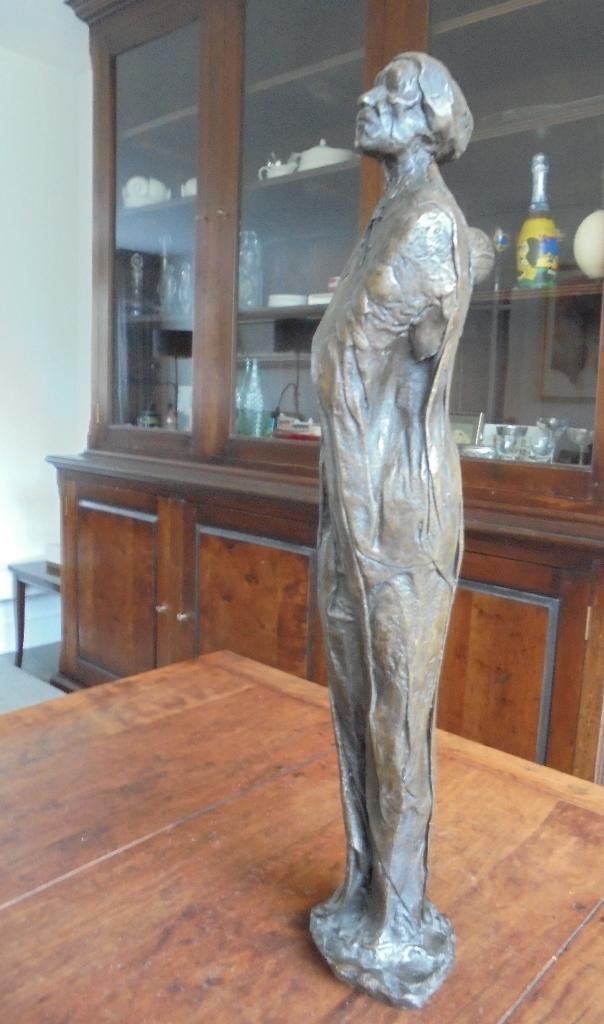 Karel Gomes.1930-2016.Prachtig, bronzen beeld."De treurende", Ophalen