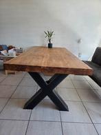 Eetkamertafel Pronto Wonen Teak 220x105, Ophalen, Gebruikt, 200 cm of meer, Vijf personen of meer