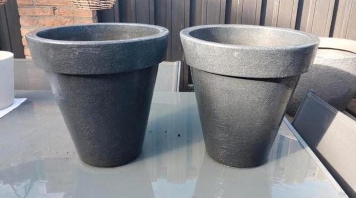 Grote plastic bloempotten, Tuin en Terras, Bloembakken en Plantenbakken, Steen, Minder dan 30 cm, Rond, Ophalen of Verzenden