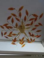 Moderne Plafondlamp met Bladmotief - Goudkleurig, Ophalen, Zo goed als nieuw, Glas, Modern, Organisch, Art Deco