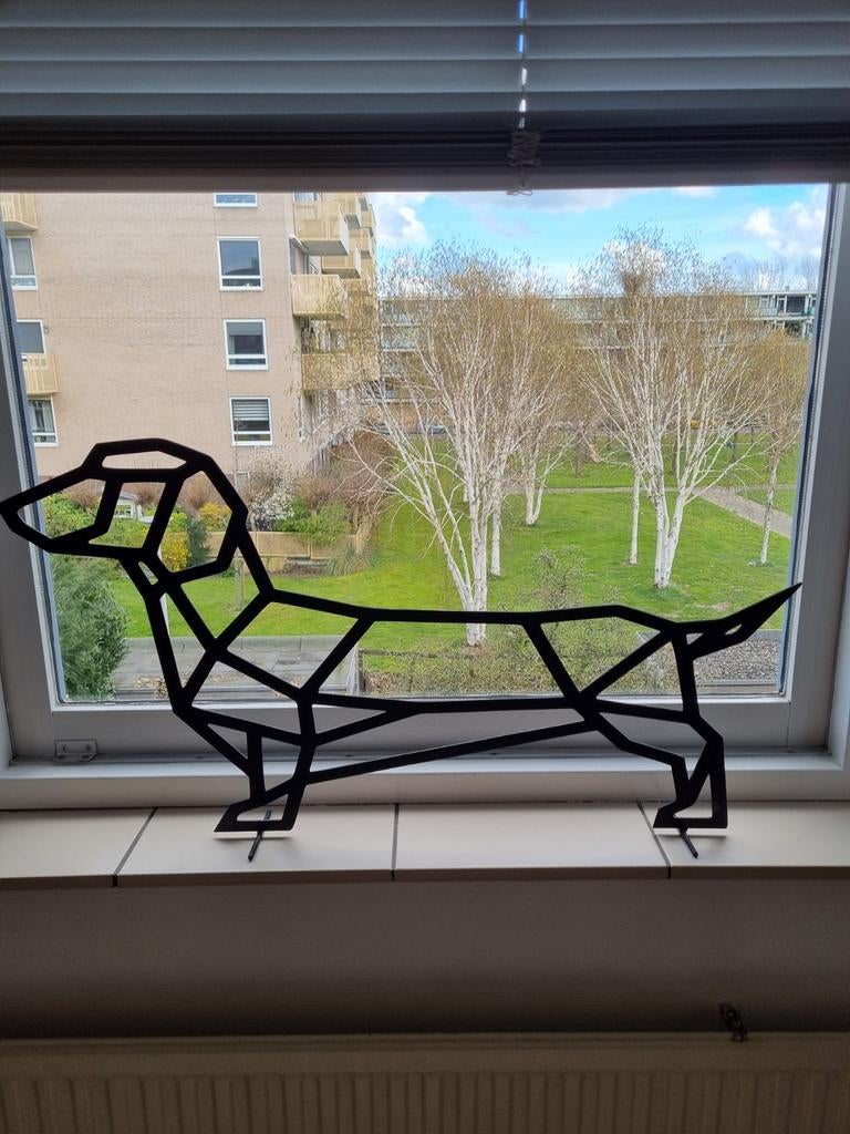 Decoratieve Teckel - Zwart Metaal, 88 cm lang, Zwart, Nieuw, Ophalen of Verzenden, Metaal