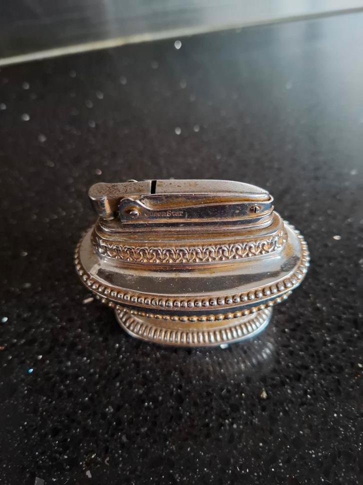 Verzilverde Art Nouveau Tafelaansteker Moritz Hacker 1910, Verzamelen, Rookartikelen, Aanstekers en Luciferdoosjes, Gebruikt, Aansteker