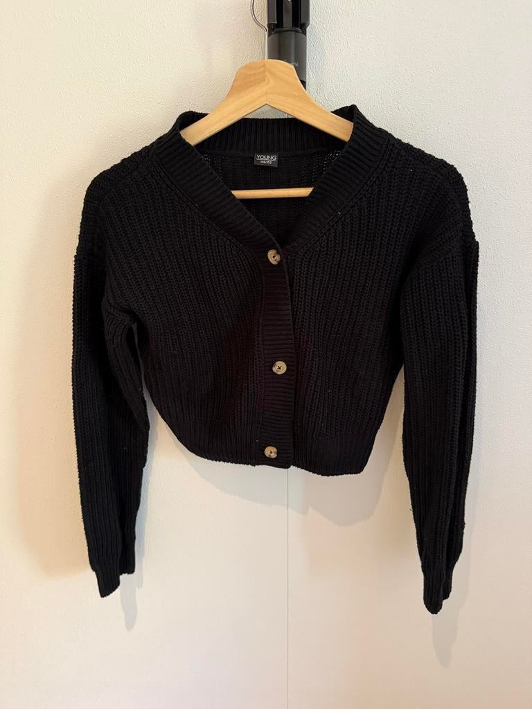 Zwart vestje 146-152, Kinderen en Baby's, Ophalen of Verzenden, Zo goed als nieuw, Meisje, Trui of Vest