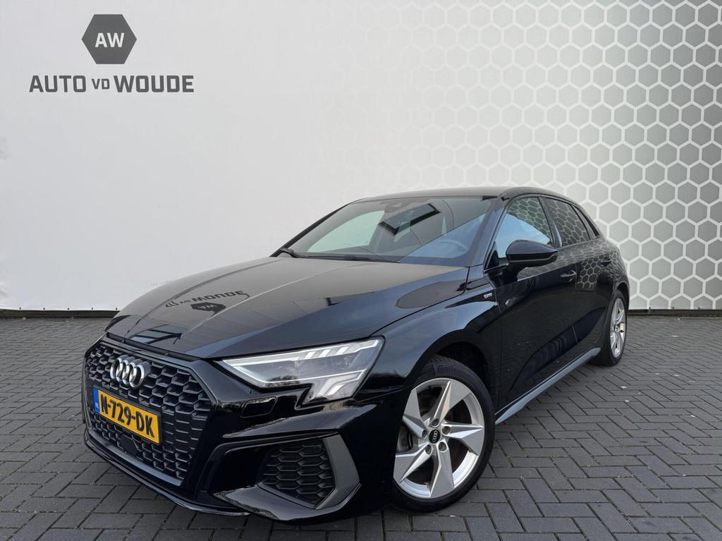 Audi A3 Sportback 30 TFSI S edition S-line Automaat Black li, Auto's, Gebruikt, Leder en Stof, Zwart, Origineel Nederlands