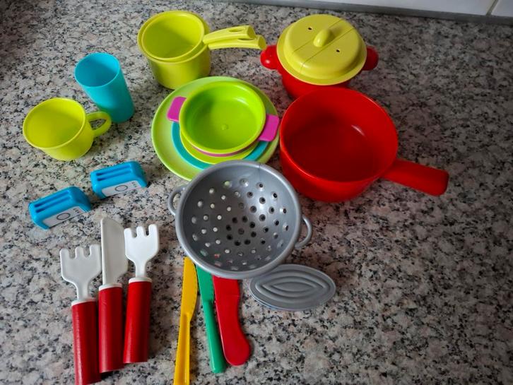 Speelgoed Keukenset met Pannen, Bestek en Servies, Kinderen en Baby's, Speelgoed | Overig, Ophalen of Verzenden
