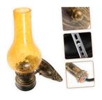 Wandlamp Industrieel olie-lamp lantaarn geel glas antiek set, Nieuw, Ophalen of Verzenden, H, Glas