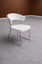 4 Italiaanse Calligaris designstoelen, Wit, Leer, Ophalen of Verzenden, Zo goed als nieuw