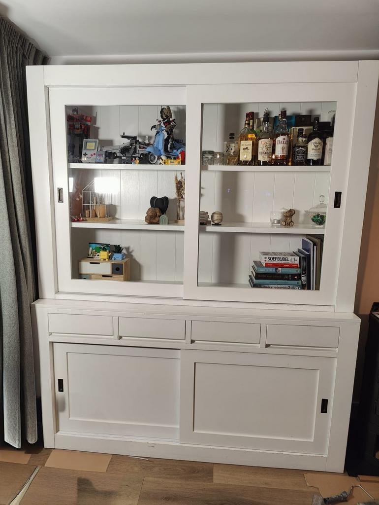 Massief houten buffetkast, Huis en Inrichting, Kasten | Buffetkasten, Ophalen, Gebruikt, 25 tot 50 cm, 200 cm of meer