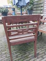 Tuinset opknapper: tafel, 4 stoelen en parasol opening, 4 zitplaatsen, Gebruikt, Ophalen of Verzenden, Tuinset