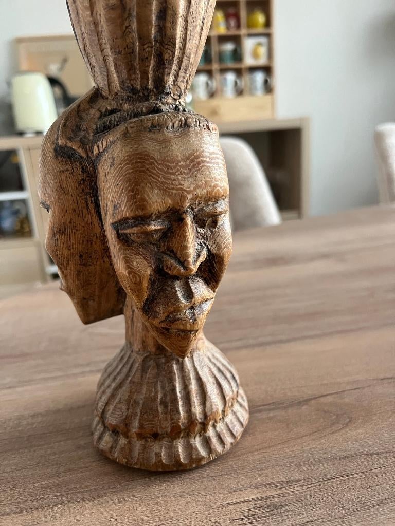 Handgesneden houten beeld Afrika jaren 50/60 (Yoruba?), Ophalen of Verzenden