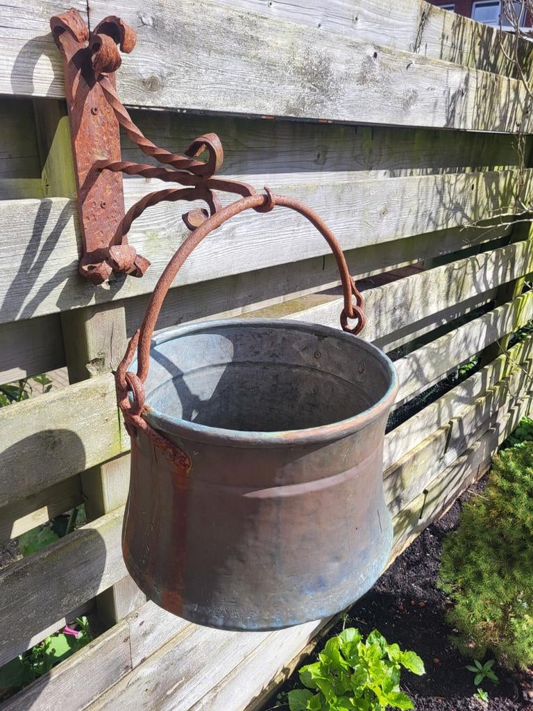 Antieke koper koperen waterketel water ketel +/_ 30cm, Tuin en Terras, Ophalen of Verzenden, Gebruikt