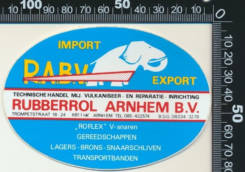 Sticker: Rubberrol Arnhem, Verzamelen, Stickers, Zo goed als nieuw, Bedrijf of Vereniging, Ophalen of Verzenden