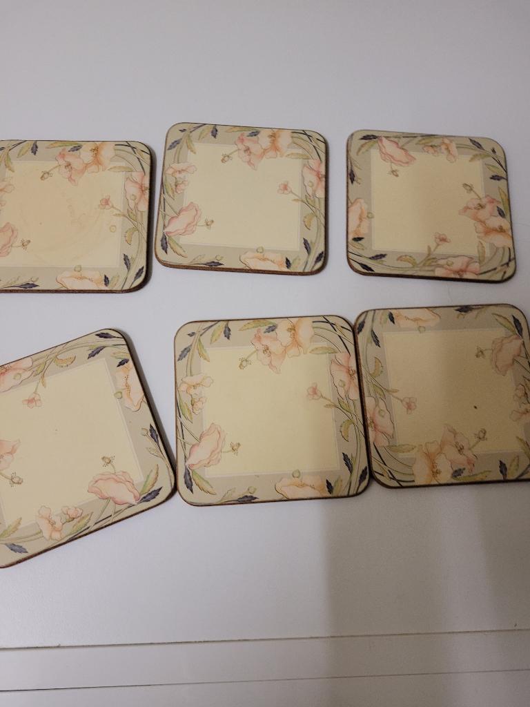 6 pimpernel antique rose onderzetters, Ophalen of Verzenden, Glas of Kopje