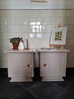 Set vintage nachtkastjes, kastjes, Pastel kleur, Ophalen, Gebruikt, Minder dan 45 cm, Vintage