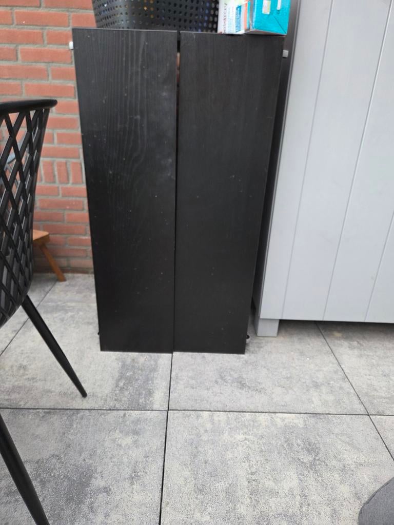 Zwarte malm bedlades 2x, Ophalen, Eenpersoons, Zwart, Hout