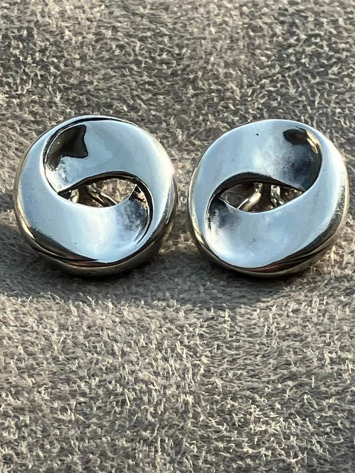 Vintage zilveren (925) oorclips van Franz Scheurle gesigneer, Sieraden, Tassen en Uiterlijk, Oorbellen, Gebruikt, Knopjes of Stekers