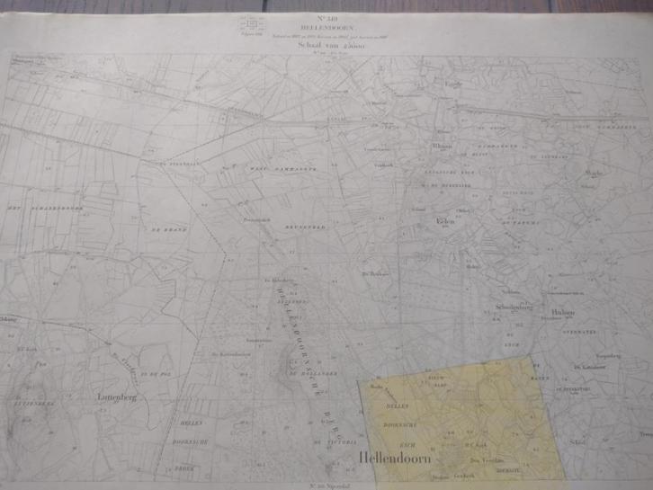 340 / Hellendoorn Luttenberg Hulsen Plattegrond 1914, Antiek en Kunst, Kunst | Litho's en Zeefdrukken, Ophalen of Verzenden