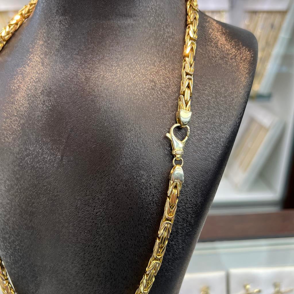 14k gouden koningsketting massief schakel 14 karaat, Sieraden, Tassen en Uiterlijk, Kettingen, Ophalen of Verzenden, Zo goed als nieuw