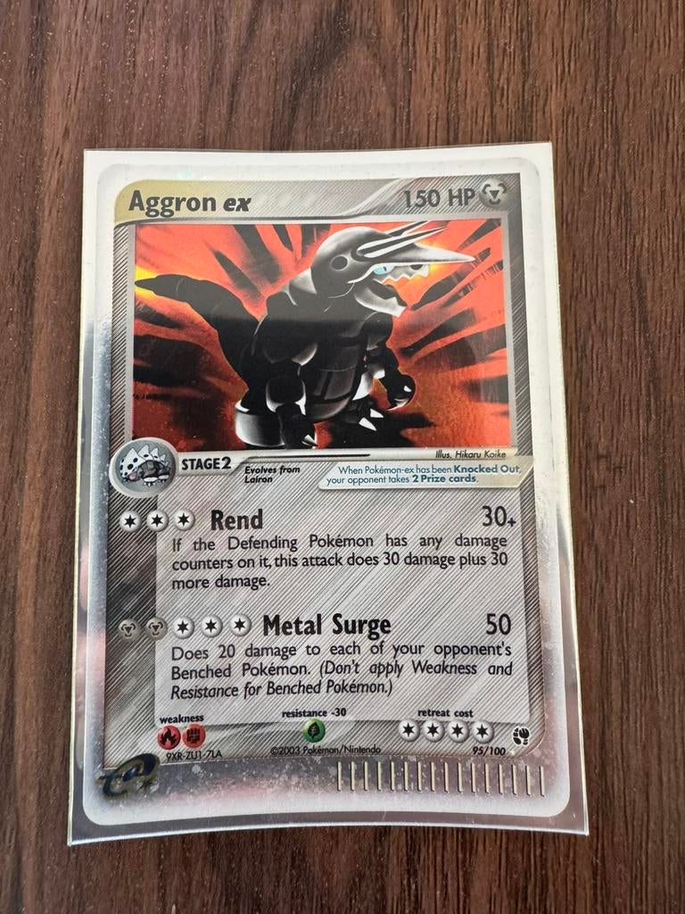 Pokemon Aggron ex Holo 95/100 EX Sandstorm 2003 Ultra Rare, Ophalen of Verzenden, Zo goed als nieuw