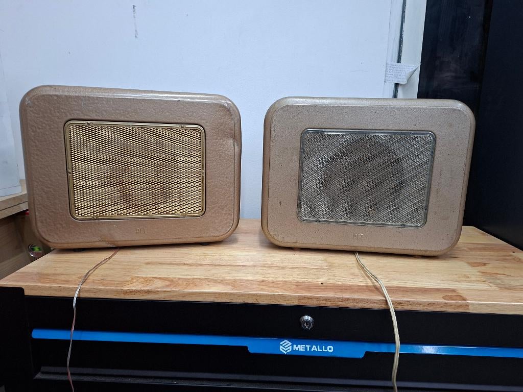 2 oude vintage ptt omroep boxen, Antiek en Kunst, Antiek | Tv's en Audio, Ophalen of Verzenden