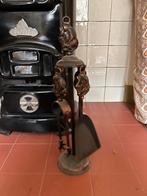 Antieke haardset met standaard, Ophalen of Verzenden, Gebruikt, Vrijstaande haard, Overige soorten