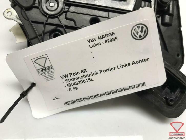 vw polo 6r vag slotmechaniek portier links achter 5k4839015l, Gebruikt, Volkswagen, Volkswagen AG, Achter