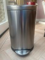 Simplehuman 10L pedaalemmer, Ophalen of Verzenden, Zo goed als nieuw, Metaal, Minder dan 50 cm