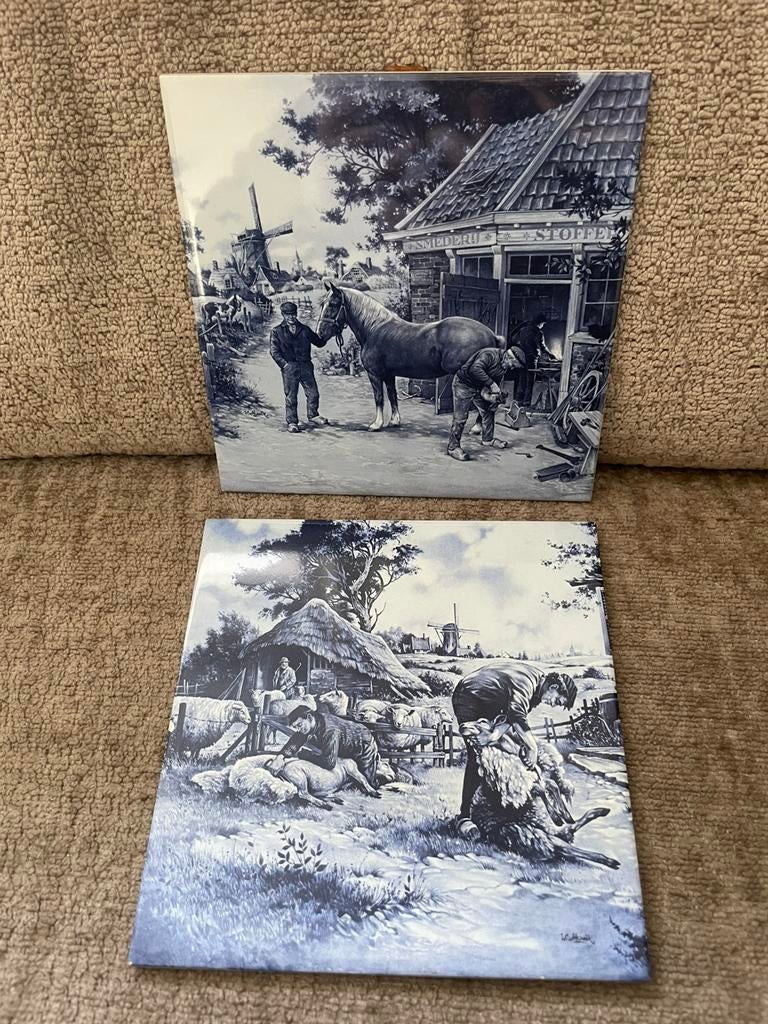 2 stuks - Mosa Holland wandtegel - Delftsblauw look, Ophalen