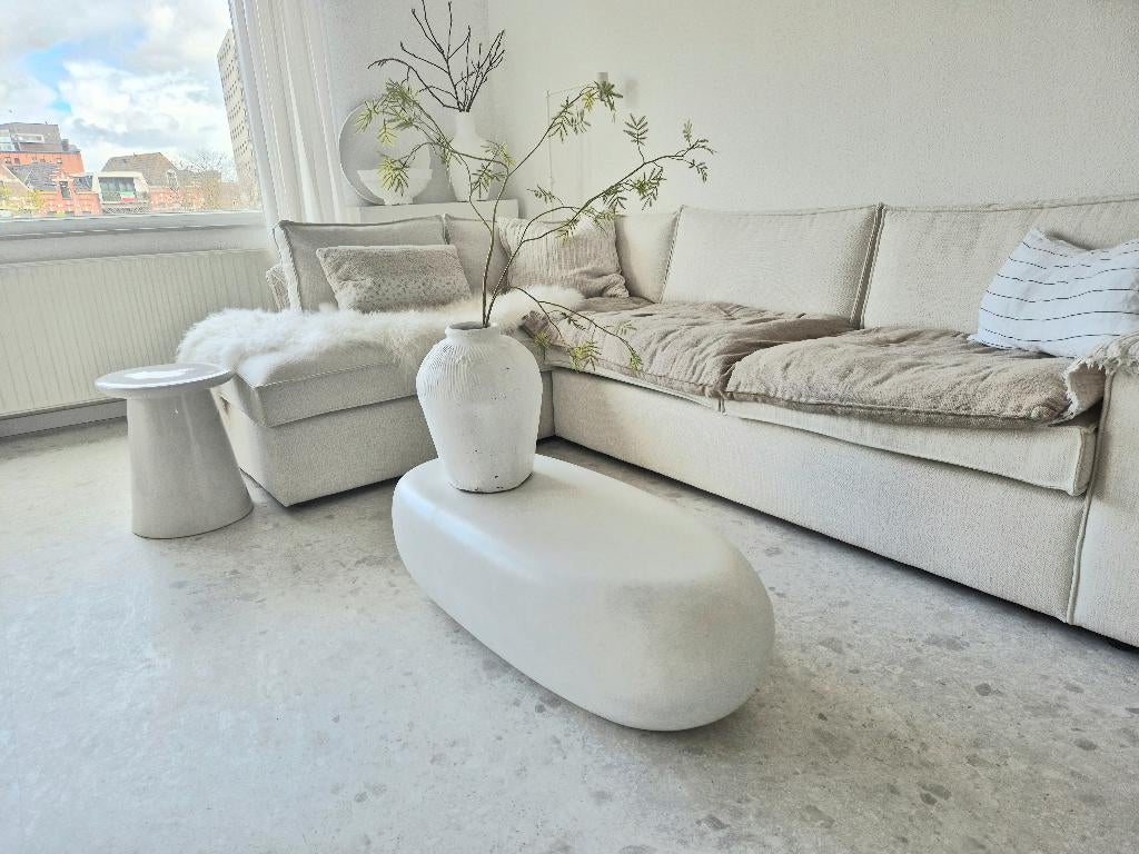 Organische Japandi beton ciré salontafel Loods 5 VT Wonen, Ophalen, Minder dan 50 cm, Loft Japandi Westwing betonlook Ibiza Boho