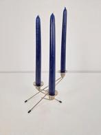 Postmodern wire spring kandelaar metaal ’80 Vintage zilver, Overige kleuren, N, Ophalen of Verzenden, N