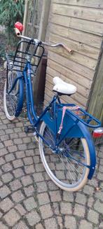 Blauwe omafiets met voordrager, Ophalen of Verzenden, Handrem, Gazelle, 53 tot 56 cm