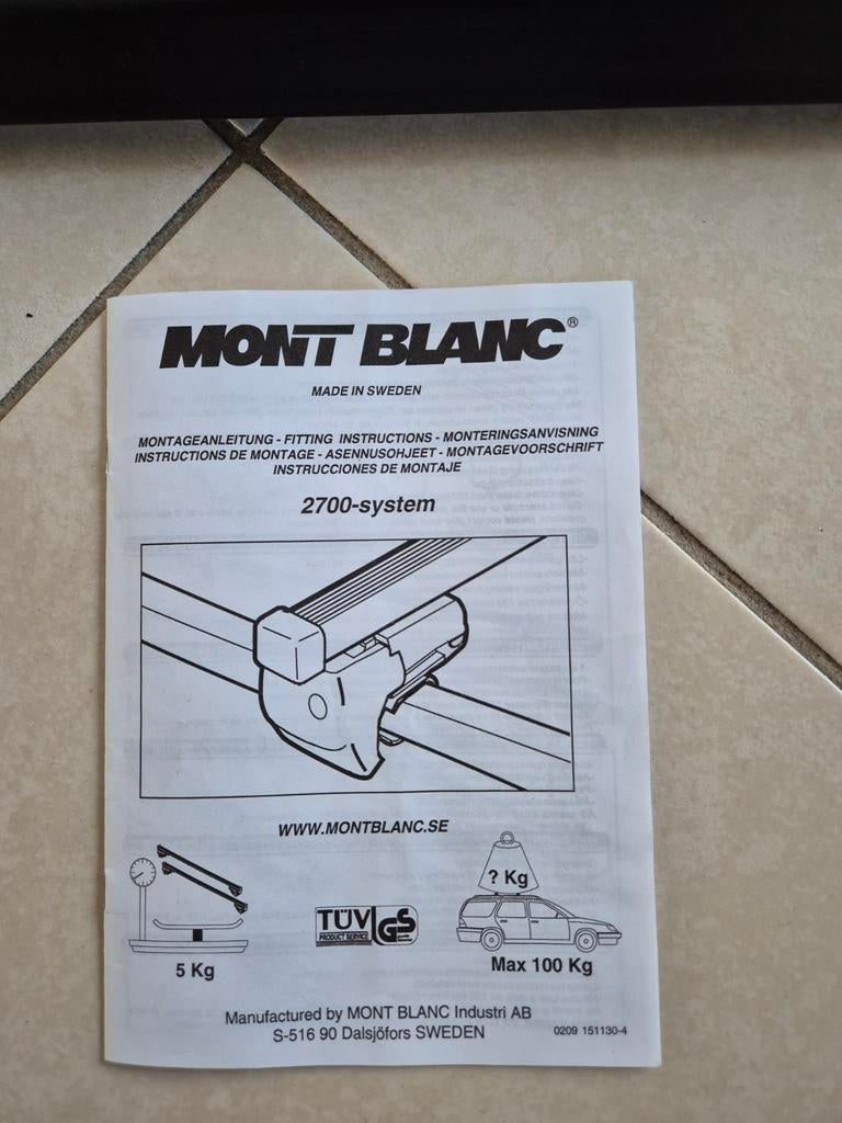 Mont Blanc dakdragers voor open dakrail, Ophalen, Zo goed als nieuw