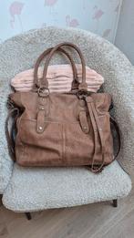 Luiertas bruin lederlook, zo goed als nieuw, Kinderen en Baby's, Luiertassen, Ophalen, Zo goed als nieuw, Schoudertas