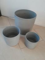 Bloembakken bloempotten binnen buiten set van 3, Ophalen of Verzenden, Rond, Binnen, Minder dan 30 cm