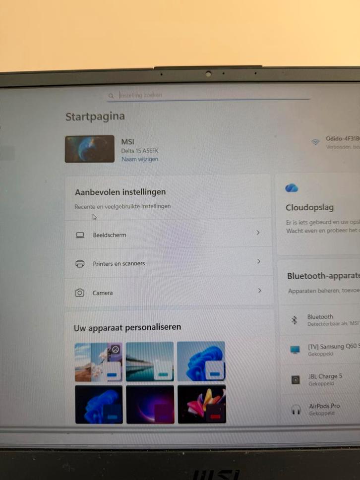 MSI Delta 15 A5EFK Gaming Laptop - Deels Kapot Scherm, Computers en Software, Windows Laptops, Niet werkend, 15 inch, 2 tot 3 Ghz