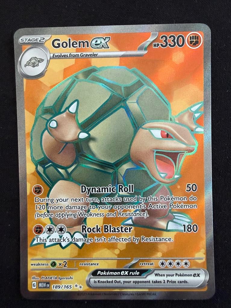 Golem ex 189/165 - Obsidian Flames - Pokémon Kaart, Ophalen of Verzenden, Zo goed als nieuw, Losse kaart, Foil