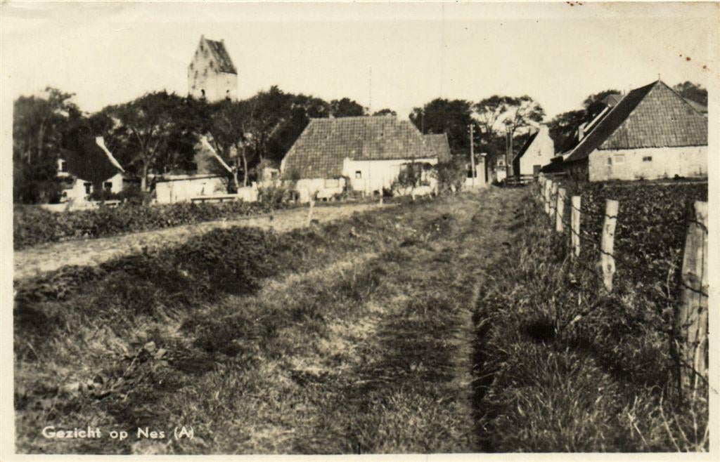 Gezicht op Nes [A] - Ameland - 1947 gelopen, Verzamelen, Ansichtkaarten | Nederland, Ophalen of Verzenden, Voor 1920, Gelopen