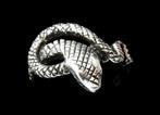 925 Zilveren slangen ring slang snake maat 17, Ophalen, Zo goed als nieuw, 17 tot 18, Dame of Heer