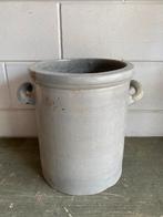 Oude Franse grote grespot 34 cm gres pot oren aardewerk, Ophalen