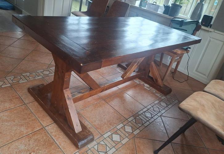 Robuuste kloostertafel, Huis en Inrichting, Tafels | Eettafels, Gebruikt, 100 tot 150 cm, 150 tot 200 cm, Vijf personen of meer