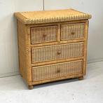 Vintage Boho rotan bamboe ladekast halkast dressoirtje, Ophalen, Overige materialen, Gebruikt, Onbekend