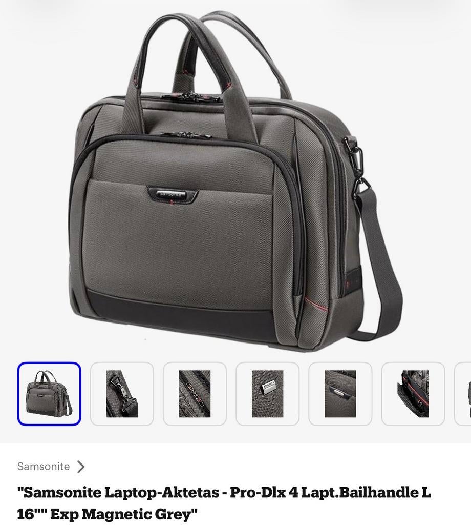 Samsonite PRO-DLX 4 (Laptop) Aktetas 16"-17” Magnetic Grey, Ophalen, 16 inch, Zo goed als nieuw, Aktetas