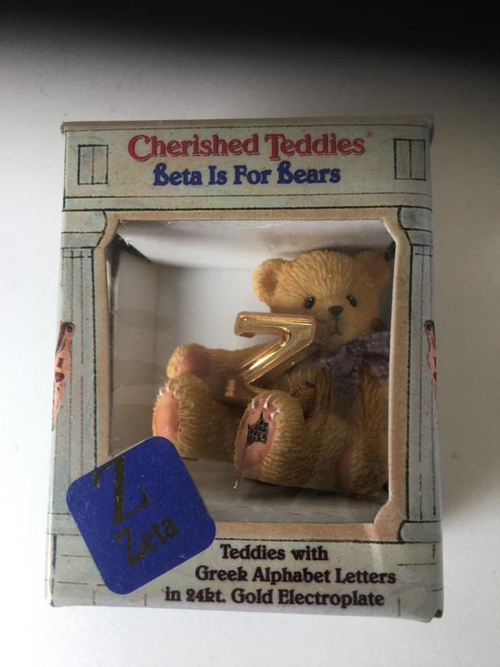 Cherished Teddies Greek Alphabet Letters Zeta, Verzamelen, Beren en Cherished Teddies, Zo goed als nieuw, Beeldje, Cherished Teddies