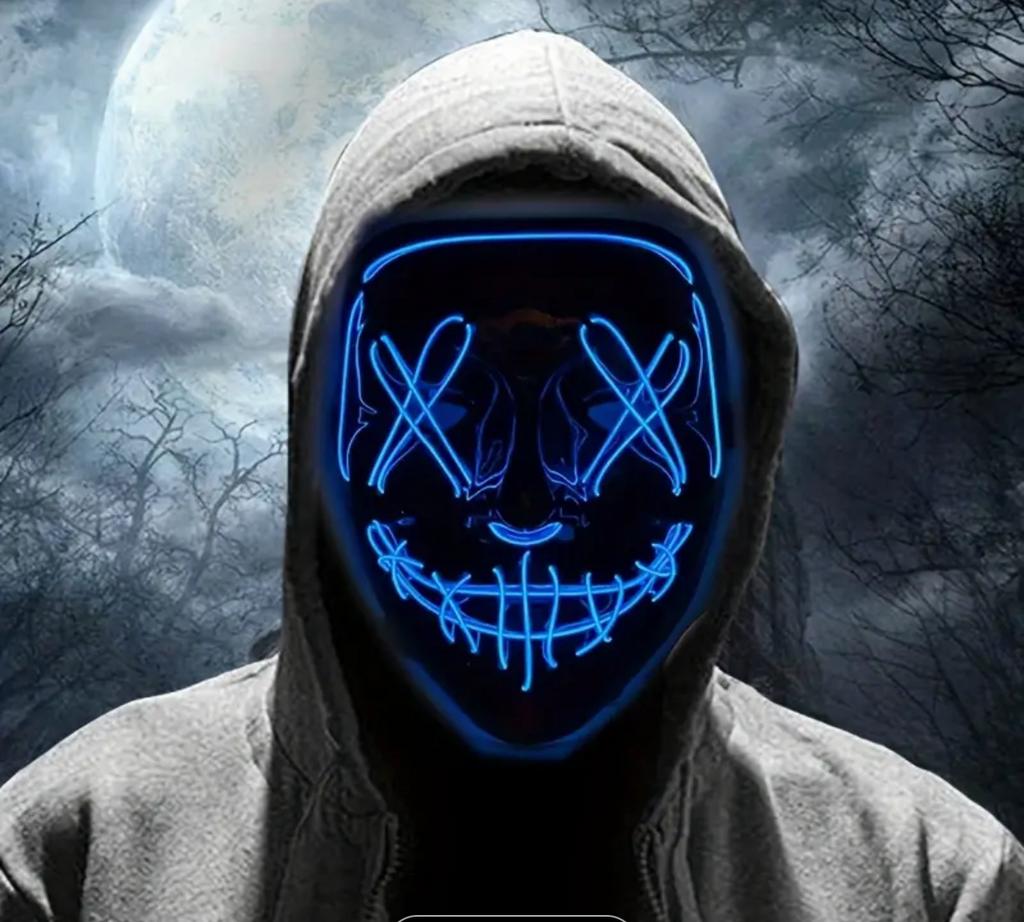 LED Halloween Masker - Lichtgevend Purge Masker, Ophalen of Verzenden, Nieuw, Accessoires
