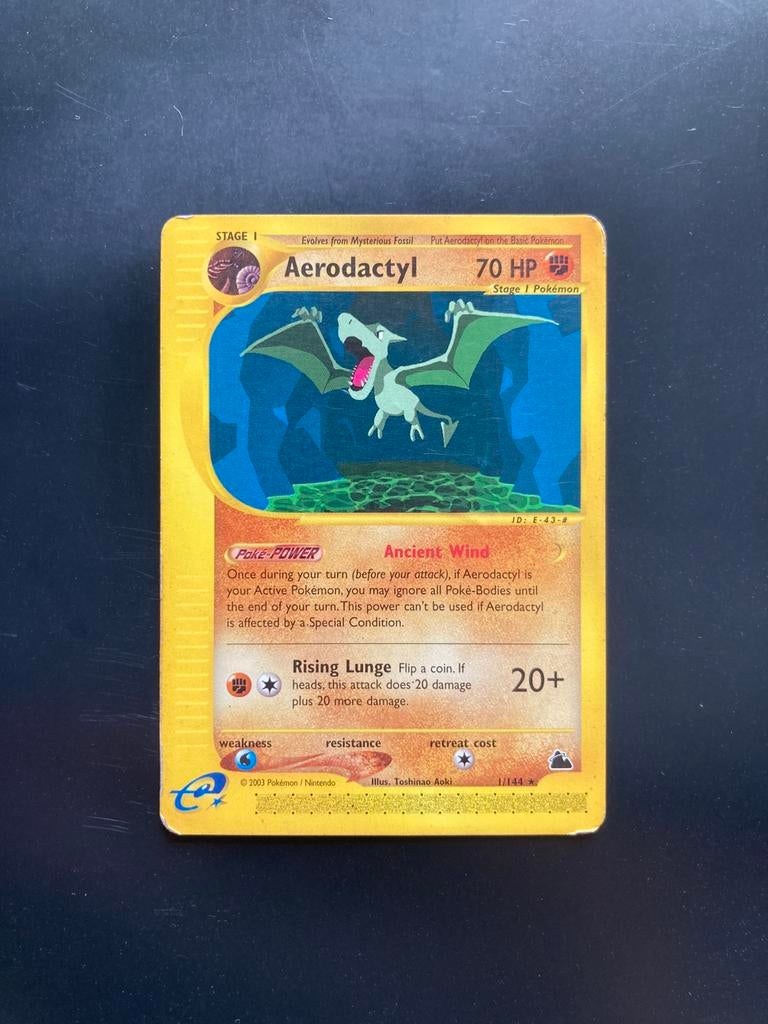 Pokemon kaart Aerodactyl, Ophalen of Verzenden, Zo goed als nieuw