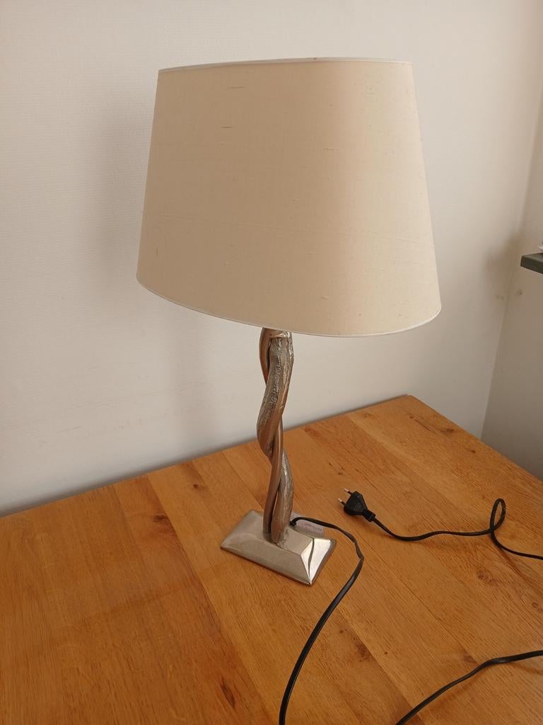 Parex tafellamp met gedraaide voet en stoffen kap, 50 tot 75 cm, Ophalen of Verzenden, Zo goed als nieuw, Stof